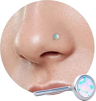 3mm Opal piercing nose stud