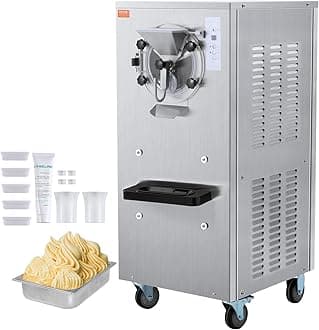 VEVOR Commercial Ice Cream Machine, 20-25L/H Yield, 2400W 1-Flavor Hard Serve Ice Cream Maker, 8L Stainless Steel Cylinder, Digital Display Auto Clean Adjustable Hardness, for Restaurant Snack Bars