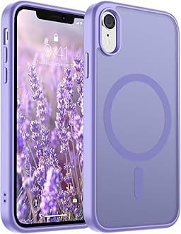 SUPFINE Magnetic for iPhone XR Phone Case(Compatible with MagSafe)(Military Grade Drop Protection) Slim Translucent Matte Shockproof with Anti-Fingerprint Phone Case,Purple