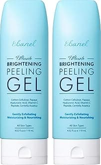 Ebanel 2-Pack Brightening Peeling Gel with Cotton Cellulose, Rice, Papaya, Centella, Hyaluronic Acid for Face and Body, Gentle Exfoliating Face Scrub Gel Peel Wash Pore Cleanser Minimizer Exfoliator