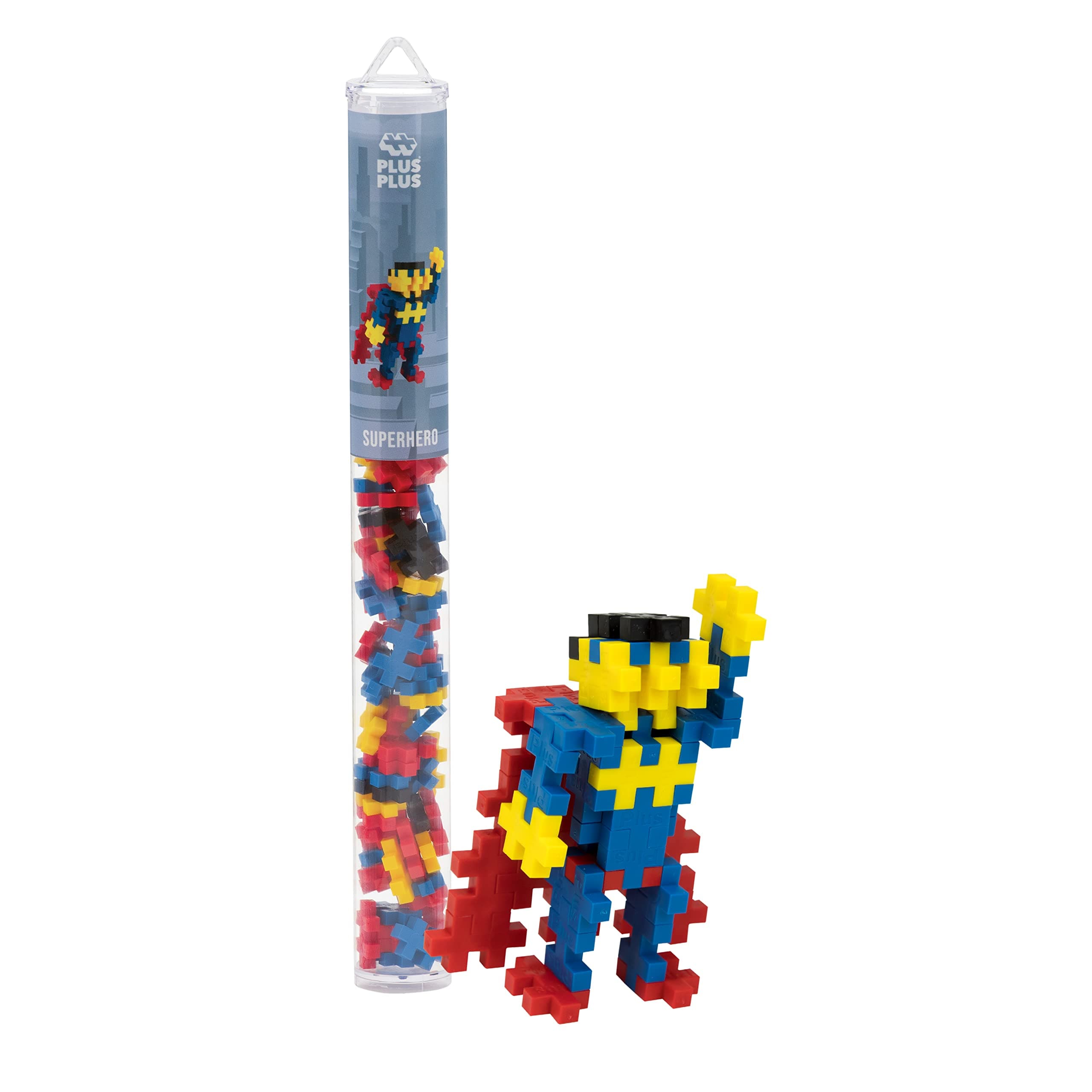 Plus-Plus - Mini Maker Tube - 70 Piece - Superhero, Toy