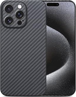 Ultra Thin Aramid Carbon Fiber Case for Apple iPhone 16 pro max, Camera Full Cover Protection Black