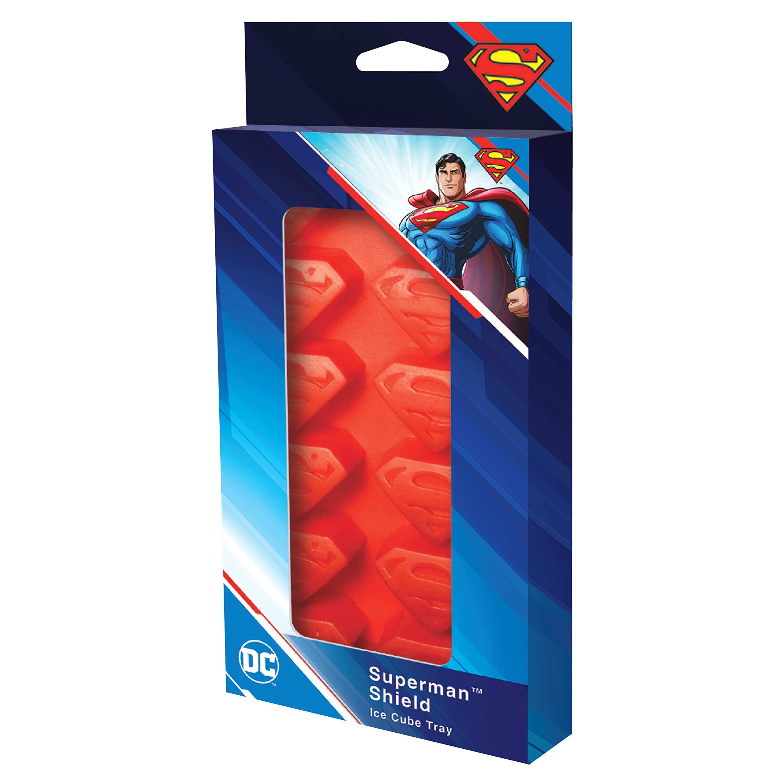Superman Ice Cube Tray, 8.5 x 4.5 x .9, Red