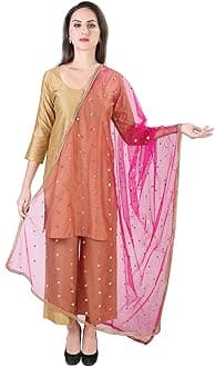 Studio Shringaar Women's Net Embroidered Full Size Dupatta (42" X 2.50 Meters)