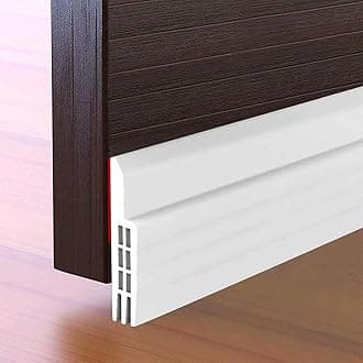 Suptikes Door Draft Stopper Under Door Sweep for Exterior & Interior Doors, Weather Stripping Door Seal, Strong Adhesive Door Sweep Soundproof Weather Stripping, 2" W x 39" L, White
