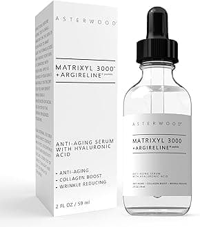 ASTERWOODMatrixyl 3000 + Argireline Serum with Organic Hyaluronic Acid 2 oz - Wrinkle Aging Fighting - Powerful Line Remover & Collagen Booster - Naturals - Face Lift in a 2 Ounce Bottle