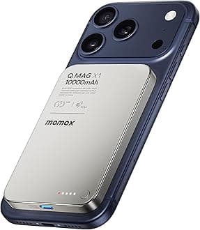 Magnetic Wireless Power Bank 10000mAh, Ultra-Slim 0.5" MagSafe-Compatible Portable Charger, 20W USB-C PD Fast Charging, Battery Pack for iPhone 17/16/15/14/13/12 Series(Titanium)