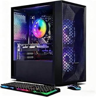 STGAubron Prebuilt Gaming PC Desktop, Radeon RX 550 4G, Intel Core i5 up to 3.6GHz, 16G RAM, 512G SSD, WiFi 6, BT 5.0, RGB Fan x2, Windows 11 Home