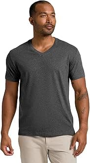 True Classic Tees, Men's Premium Fitted V Neck T Shirts, S - 3XL, Charcoal Heather Gray, Large