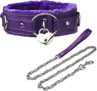 Leather choker Collar with Lock Adjustable Size for women