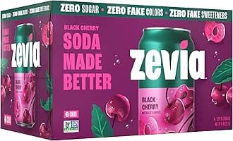 Zevia All Natural Soda, Black Cherry Zero, 12 Fl Oz (Pack of 6)