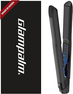 - GLAMPALM GlamMuse 1" | All-Ceramic Flat Iron Infused with Vita-C, Salon Results with Less Heat Damage, Trusted by K-Pop Hair Stylists, Dual Voltage Hair Straightener, Silk Press | GP201T