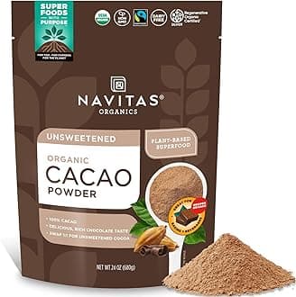 Navitas Organics Cacao Powder - Cocoa Powder Substitute 1:1, For Hot Chocolate, Baking & More - Regenerative Organic Certified, Non GMO, Fairtrade, Gluten Free, Non-alkalized (24oz. Bag, 113 Servings)