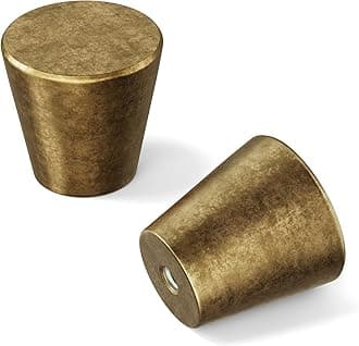 homdiy 10 Pack Antique Brass Cabinet Knobs Drawer Knobs Vintage Small Drawer Pulls Round Kitchen Cabinet Hardware