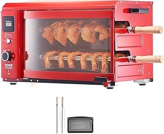 VEVOR Shawarma Grill Machine - 2 String Barbecue Capacity Chicken Shawarma Cooker Electric Broiler Gyro Rotisserie Oven Doner Kebab Grill for Home, Restaurant, Kitchen Parties