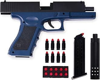 Gex Shooting Game Toy Guns for Kids & Adults Soft Bullets Blaster Gun Pistol with Foam Darts Jump Ejecting Mag Indoor Outdoor Play Toys (Minimum Age 10 Years)