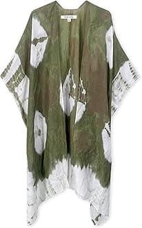 Moss Rose Women's Beach Cover up Swimsuit Kimono Cardigan with Bohemian Floral Print