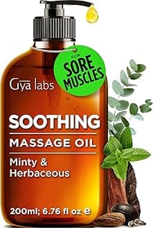 Gya Labs Soothing Massage Oil - 6.76 Fl Oz - Eases Tension and Comforts Tired Muscles for Relaxation, Soothing Massage Oil Hydrates Skin - Non-Greasy Formula, Non-GMO and Cruelty-Free