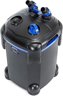 2-Stage Canister Filter, Ultra-Quiet External Aquarium Filter with UV Sterilizer and Free Media for Large Fish Tanks and Aquariums (225GPH)