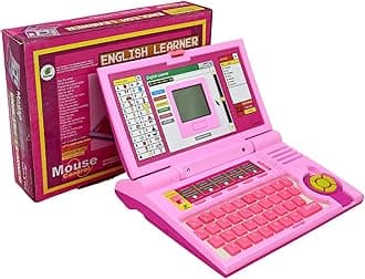 Cable World Educational Laptop Computer Toy for Kids Above 3 Years - 20 Fun Activity Learning Machine, Now Learn Letter, Words, Games, Mathematics, Music, Logic, Memory Tool,Pink