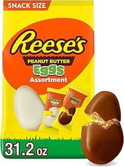 REESE'S Assorted Flavored Snack Size Peanut Butter Eggs, Easter Candy Bag, 31...