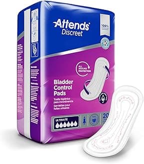 Attends Discreet Bladder Control Pads Ultimate, Heavy Absorbency Liner Pads, ADPULT - Pack of 20