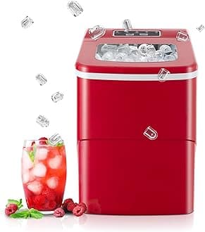 Ice Maker, Commercial Ice Machine,100Lbs/Day, Stainless Steel Ice Machine with 48 Lbs Capacity, Ideal for Restaurant, Bars, Home and Offices, Includes Scoop