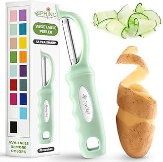 Premium Swivel Vegetable Peeler, Comfortable Handle and Ultra Sharp Stainless Steel Blades - Perfect Kitchen Peeler For Veggie, Fruit, Potato, Carrot, Apple - Pistachio
