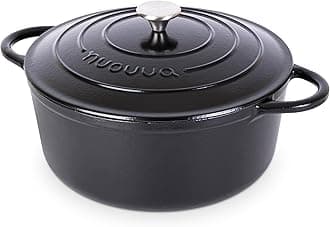 Enamelled Cast Iron Dutch Oven Pot with Lid – 7.3 Quart Casserole Dish – Ceramic Dutch Oven for Bread Baking, Roasting, Braising & Stews – Oven Safe up to 500°F – 30cm Black