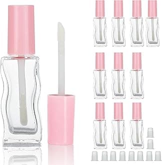 10 pcs 10ml Pink Empty glass lip gloss tubes lipgloss tube container bottles for coconut oil liptin refill
