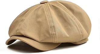 Men's 8 Piece Newsboy Flat Cap 100% Cotton Gatsby Ivy Golf Cabbie Hat
