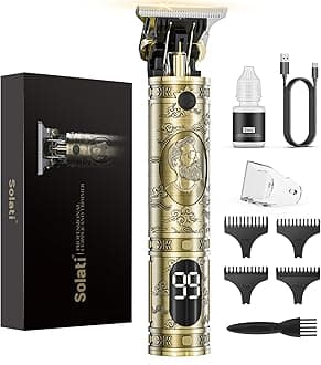 Hair Clippers for Men, Professional Hair Trimmer Zero Gapped T-Blade Trimmer Cordless Rechargeable Edgers Clippers Electric Beard Trimmer Shaver Hair Cutting Kit with LCD Display Gifts for Men