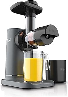 NeverClog Cold Press Juicer | Powerful Electric Slow Masticating Juicer with Pulp Control | XL Capacity | 24 oz. Juice Jug & 36 oz. Pulp Container | Dishwasher Safe | Charcoal | 150W | JC151​