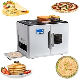 Fully Automatic Roti and Chapati Maker, Make 20 Delicious Flatbreads, Tortillas, and Pitas in One Go with One, Button for Perfect Indian Roti,White