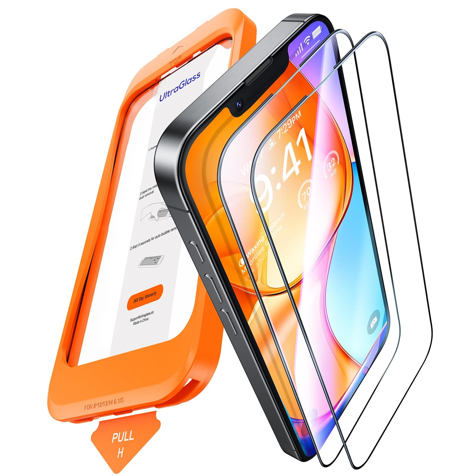 UNBREAK TOP 9H+ Glass for iPhone 16e Screen Protector (12FT Military Grade Shatterproof) Screen Protector 16e Tempered Glass (Longest Durable) Full Edge Coverage 6.1" 2 Pack