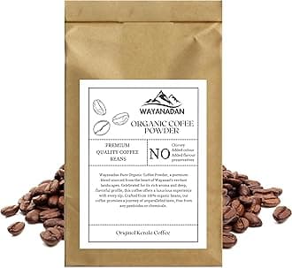 WAYANADAN Kerala 100% Organic Medium Dark Roasted Arabica Freshly Roasted Ground Coffee Powder - Kappi Podi - 150gm
