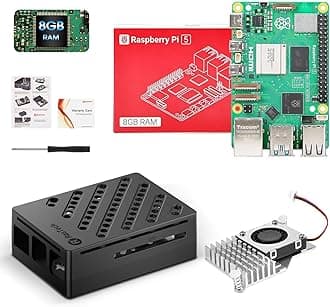 Raspberry Pi 5 Kit 8GB RAM with Pi 5 Case,Active Cooler,Screwdrive and Pi 5 8GB Board Included