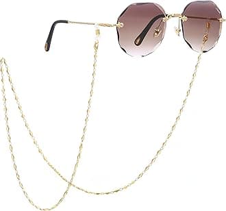 PEARLADA18K Gold Plated Eyeglass Chain for Women Sunglasses Strap Holder Reading Glasses Retainer Handmade Around Neck Jewelry Gift for Christmas Fashion Gold Beaded Chain String Cord Lanyard