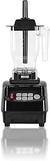 OmniBlend V Commercial Blender for Smoothies Shakes Cocktails, Heavy Duty 3-Speed, Self-Cleaning, Includes Multi-functional 2-in-1 Wet Dry Blades, 1.5 Liter BPA-Free Shatter-Proof Jar (Black)