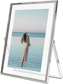 MIMOSA MOMENTSSilver Metal Floating Picture Frame (Silver, 5x7)
