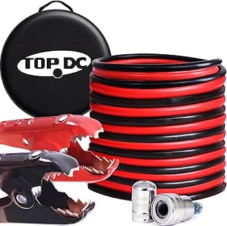 TOPDC 2 Gauge 20 Feet Jumper Cables with UL-Listed Clamps for Car, SUV and Trucks Battery, Heavy Duty Automotive Booster Cables for Jump Starting Dead or Weak Batteries with Carry Bag