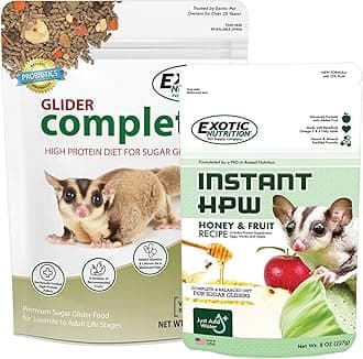 Exotic Nutrition Sugar Glider Complete Food Starter Package - Nutritionally Complete Pellet Diet & High Protein Supplemental Food for Sugar Gliders… (2 Piece Set)