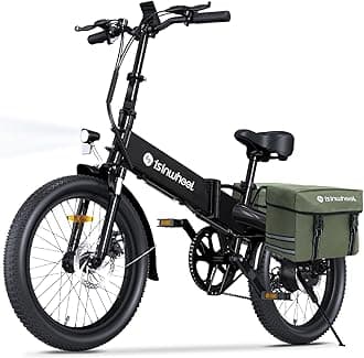 isinwheel U5 Pro E Bike for Adults Electric Bike with Front Suspension, 48V 500W Folding Ebikes for Adults, Aluminum Frame, 7 Speed Gear, 20mph Foldable Electric Bicycles, 20" Fat Tire Ebike