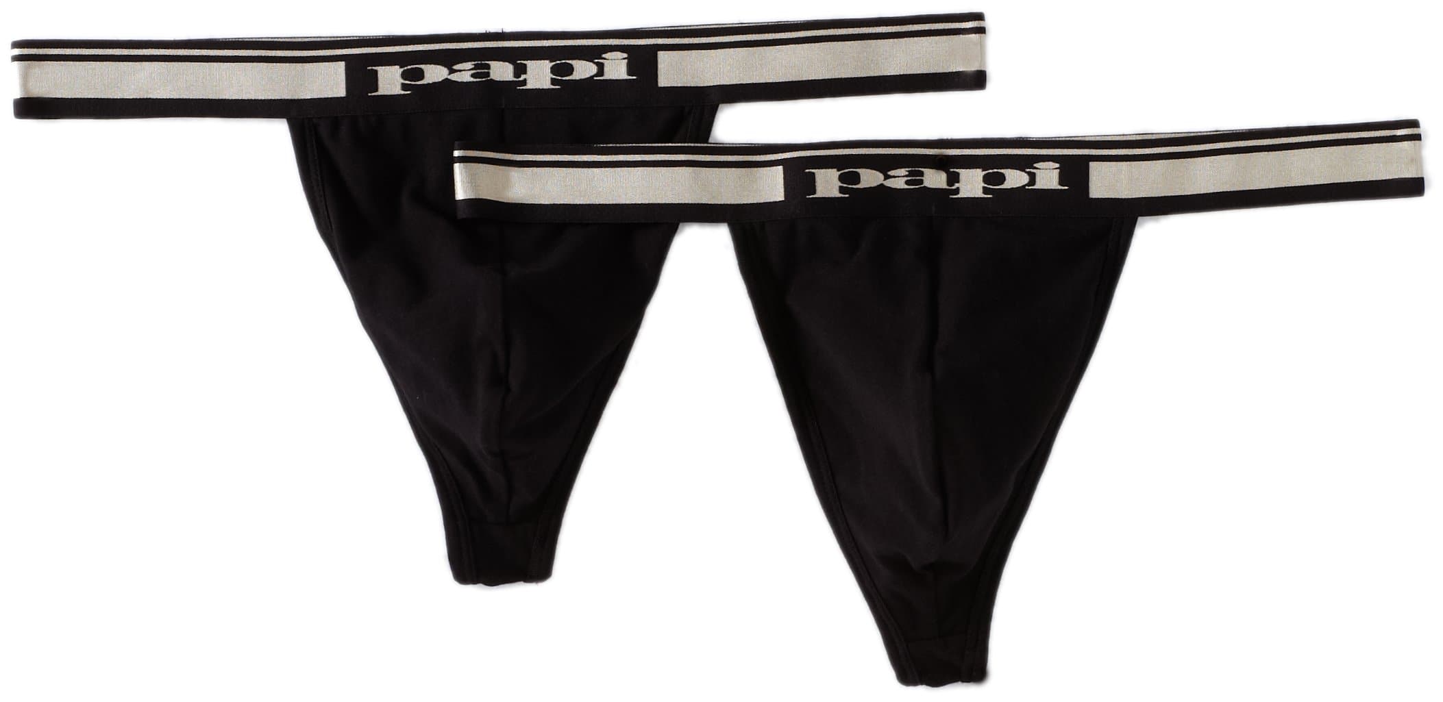 papi Men's Cotton Stretch 2pk Thong