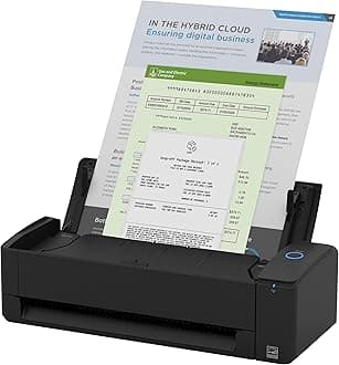iX1300 Compact Wireless or USB Double-Sided Color Document, Photo & Receipt Scanner with Auto Document Feeder and Manual Feeder for Mac or PC, Black