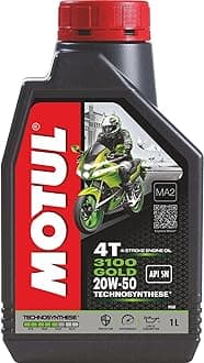 3100 4T Gold 20W-50 Technosynthese Semi-Synthetic Engine Oil for Bikes | API SM | High Performance Protection, Smooth Gear Shifting & Reliable Power | 1 L
