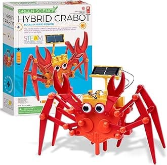 4M Green Science Hybrid Crabot-Solar Power Crawling Crab Kit-for Kids Ages 5+, Multi Coloured