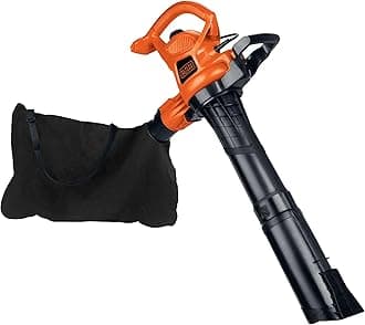 BLACK+DECKER Corded Leaf Blower Leaf Vacuum and Leaf Mulcher 3-in-1, Up to 230 MPH, 12 Amp Handheld Blower and Vacuum Combo (BV3600)