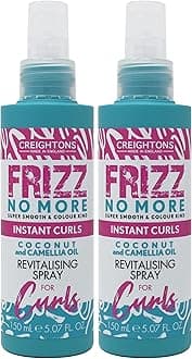 Frizz No More Instant Curls Revitalising Spray 150ml – Defines Curls, Reduces Frizz & Adds Glossy Shine with Coconut & Camellia Oil | Colour-Kind, All Hair Types (Pack of 2)