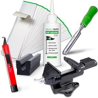 Wedge Guys Golf Grip Kits for Regripping Golf Clubs - Professional Quality - Options Include Hook Blade, 15 or 30 Grip Tape Strips, 5 or 8 oz Grip Solvent, Grip Tape Remover, Bench Vise & Rubber Clamp